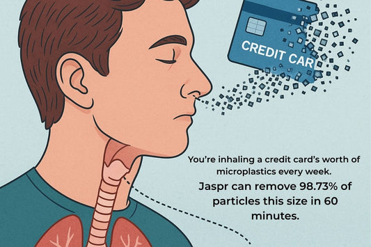 man cartoon breathing in a credit card that is crumbling into his mouth