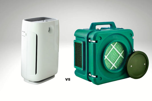 air scrubber and air purifier on white background